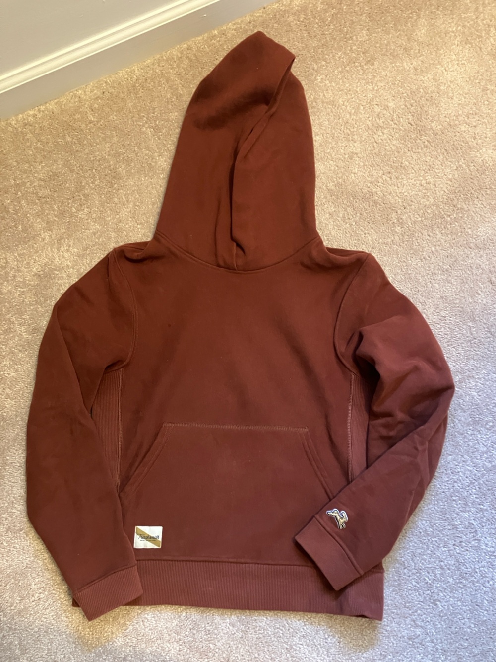 Maroon Tracksmith Hoodie size small